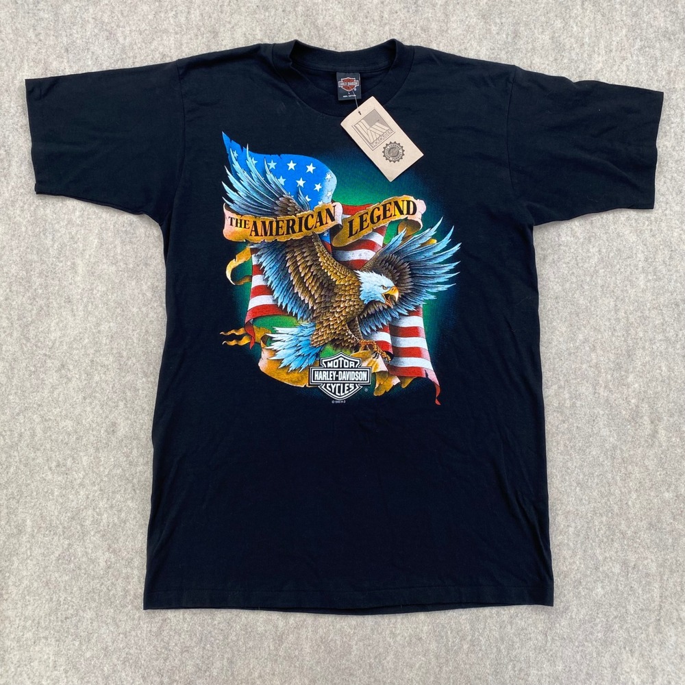 Vintage 1995 Harley-Davidson Tokyo Japan American Legend Eagle T-Shirt Black XL